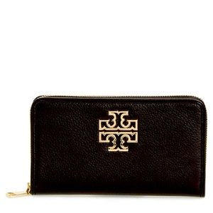 Tory Burch Britten Zip Leather Continental Wallet